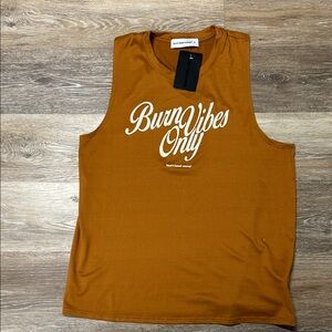 Burn Boot Camp Women’s Medium Fall 2025 Burnt Orange Tank Burn Vibes Only NWT